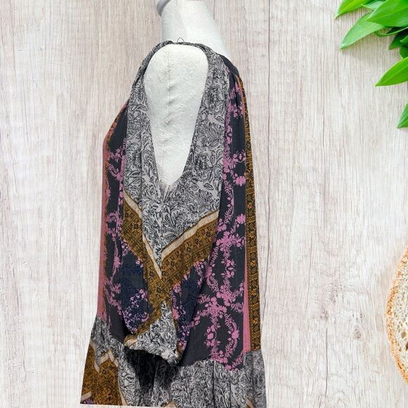 Free People Women's Tunic XS‎ Boho Artsy Lagenlook Colorful Oversized - Picture 4 of 10